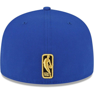 Shop New Era Blue New York Knicks 2x Nba Champions Metallic Undervisor 59fifty Fitted Hat