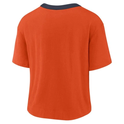 Shop Nike Orange Chicago Bears High Hip Fashion Cropped Top