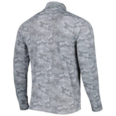 Shop Antigua Gray Los Angeles Chargers Brigade Quarter-zip Sweatshirt