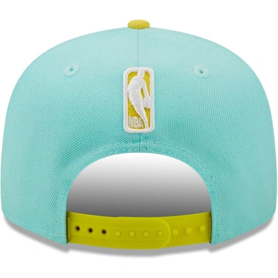 Shop New Era Turquoise/yellow Brooklyn Nets Color Pack 9fifty Snapback Hat
