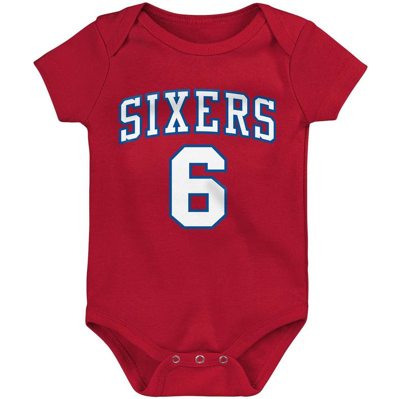 Shop Mitchell & Ness Infant  Julius Erving Red Philadelphia 76ers Hardwood Classics Name & Number Bodysuit