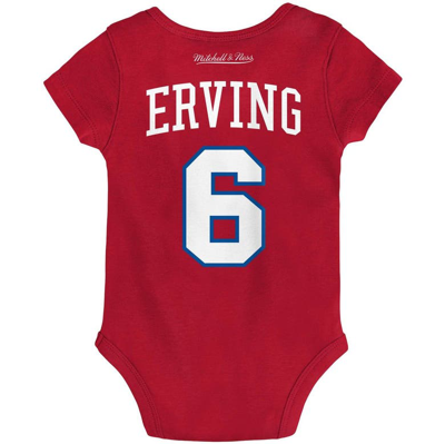 Shop Mitchell & Ness Infant  Julius Erving Red Philadelphia 76ers Hardwood Classics Name & Number Bodysuit