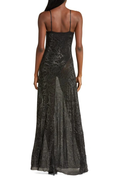 Afrm Shea Rhinestone Maxi Dress In Noir