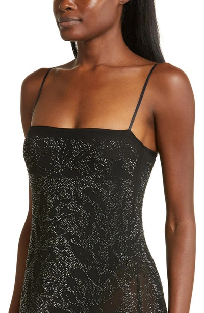 Afrm Shea Rhinestone Maxi Dress In Noir