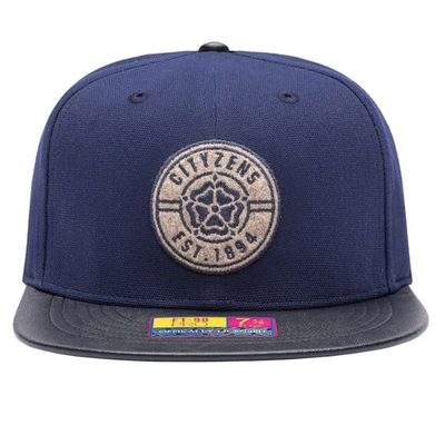Shop Fan Ink Navy Manchester City Swatch Fitted Hat