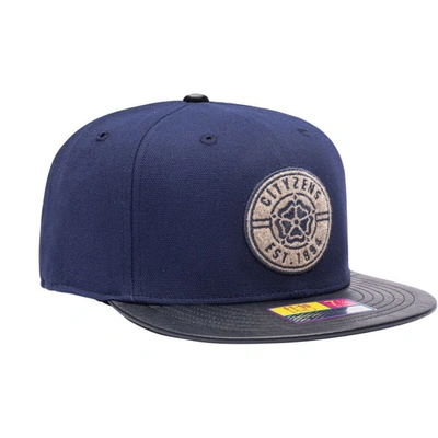 Shop Fan Ink Navy Manchester City Swatch Fitted Hat