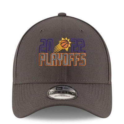 Shop New Era Gray Phoenix Suns 2022 Nba Playoffs Bubble Letter 9forty Adjustable Hat