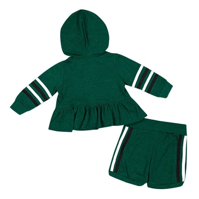 Shop Colosseum Girls Infant  Green Michigan State Spartans Spoonful Full-zip Hoodie & Shorts Set