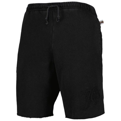 Shop Mitchell & Ness Black Philadelphia 76ers French Terry Tonal Fleece Shorts