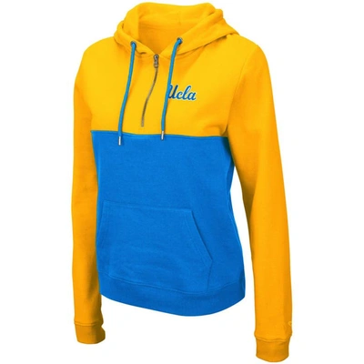 Shop Colosseum Gold/blue Ucla Bruins Aidan Lightweight Half-zip Hoodie