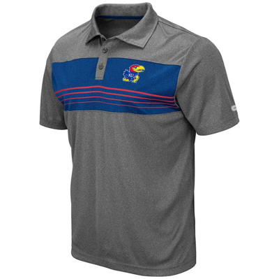 Shop Colosseum Heathered Charcoal Kansas Jayhawks Smithers Polo In Heather Charcoal