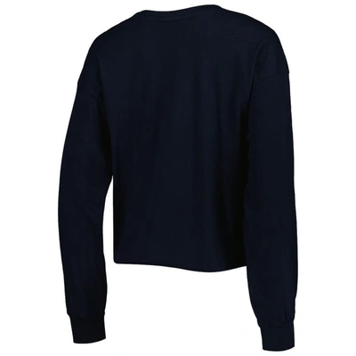 Shop 47 ' Black New Orleans Saints Skyler Parkway Cropped Long Sleeve T-shirt