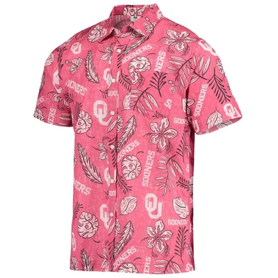 Shop Wes & Willy Crimson Oklahoma Sooners Vintage Floral Button-up Shirt