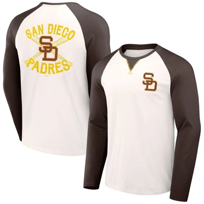 Shop Darius Rucker Collection By Fanatics White/brown San Diego Padres Team Color Raglan T-shirt