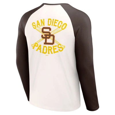 Shop Darius Rucker Collection By Fanatics White/brown San Diego Padres Team Color Raglan T-shirt