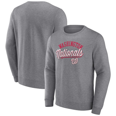 Shop Fanatics Branded Heather Gray Washington Nationals Simplicity Pullover Sweatshirt