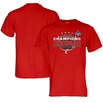 Shop Blue 84 Red Cincinnati Bearcats 2021 Aac Football Conference Champions Locker Room T-shirt