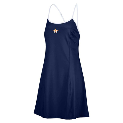 Shop Lusso Navy Houston Astros Nakita Strappy V-neck Dress