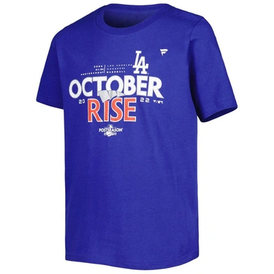 Shop Fanatics Youth Royal Los Angeles Dodgers 2022 Postseason Locker Room T-shirt