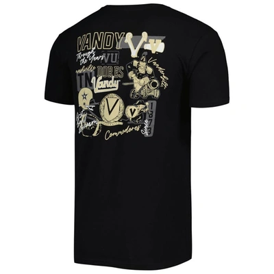 Shop Image One Black Vanderbilt Commodores Vintage College Vault Through The Years Two-hit T-shirt