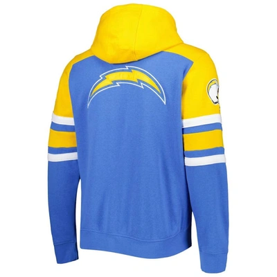 Shop Starter Royal Los Angeles Chargers Extreme Full-zip Hoodie Jacket In Powder Blue