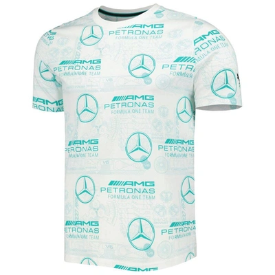 Shop Puma White Mercedes-amg Petronas F1 Team Allover Print T-shirt