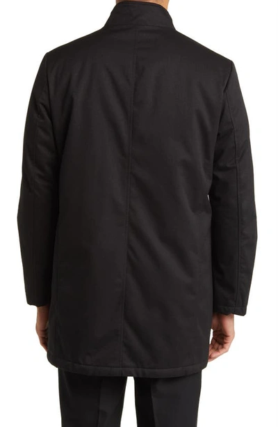 Hart Schaffner Marx Bryce Technical All Weather Water Resistant Coat In Black