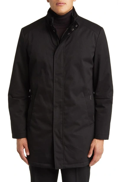 Hart Schaffner Marx Bryce Technical All Weather Water Resistant Coat In Black