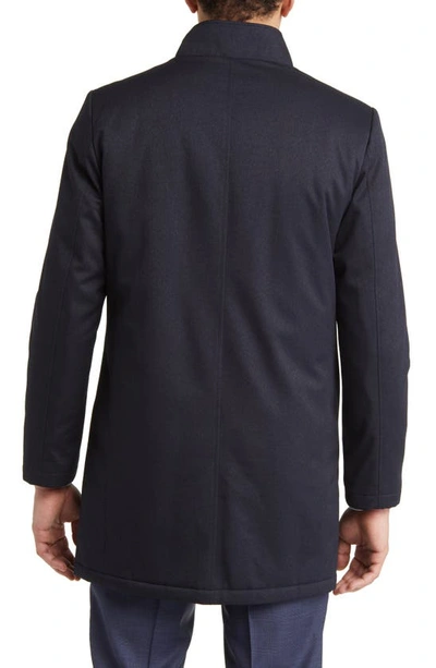 Hart Schaffner Marx Bryce Technical All Weather Water Resistant Coat In Navy