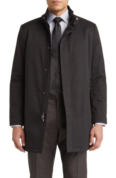 Shop Hart Schaffner Marx Bryce Technical All Weather Water Resistant Coat In Charcoal