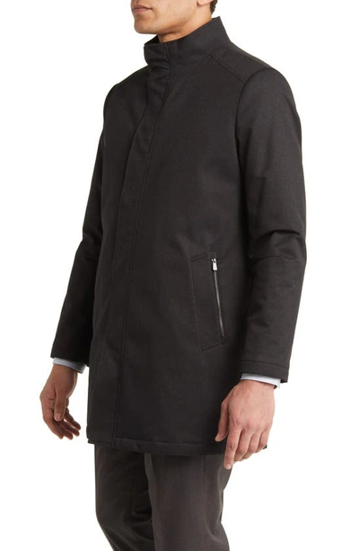 Hart Schaffner Marx Bryce Technical All Weather Water Resistant Coat In Charcoal