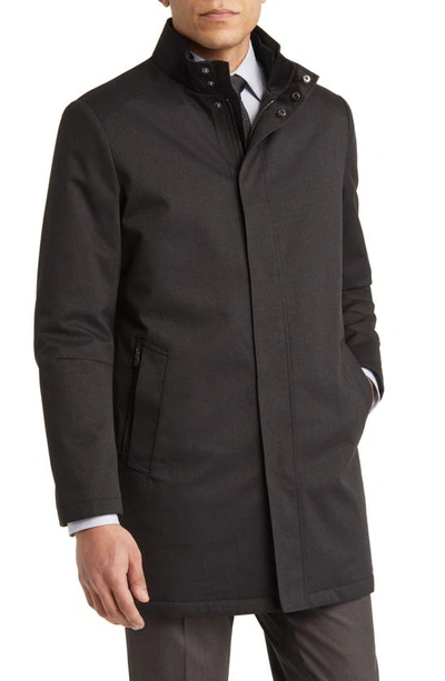Hart Schaffner Marx Bryce Technical All Weather Water Resistant Coat In Charcoal