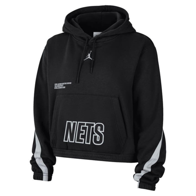Shop Jordan Brand Black Brooklyn Nets Courtside Statement Edition Pullover Hoodie