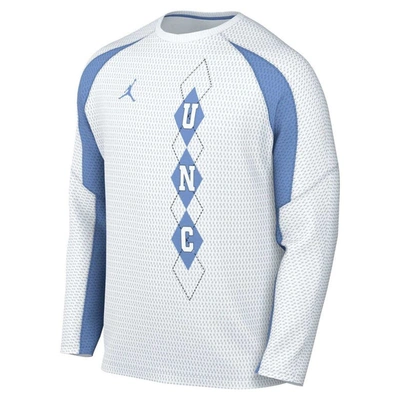Shop Jordan Brand White North Carolina Tar Heels Basketball Shooting Raglan Long Sleeve T-shirt