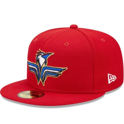 Shop New Era Red Fayetteville Woodpeckers Marvel X Minor League 59fifty Fitted Hat