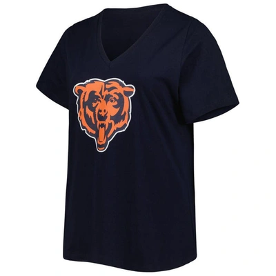 Fanatics Women's Plus Size Justin Fields Navy Chicago Bears Player Name Number V-neck T-shirt In Navy