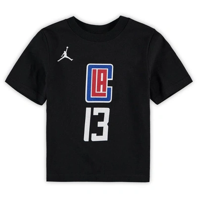 Shop Jordan Brand Preschool  Paul George Black La Clippers Statement Edition Name & Number T-shirt
