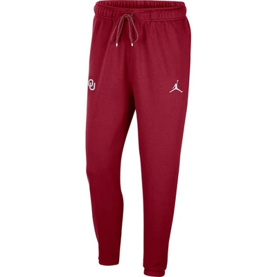 Shop Jordan Brand Crimson Oklahoma Sooners Logo Travel Fleece Pants