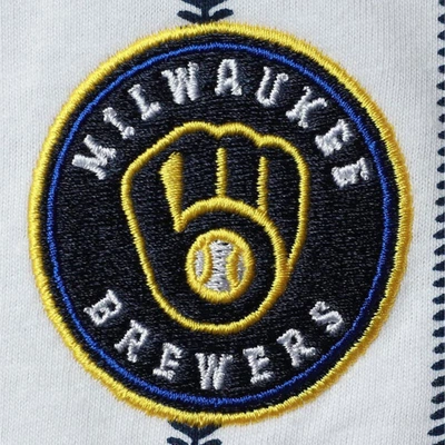 Shop Outerstuff Newborn White/navy Milwaukee Brewers Power Hitter Short Sleeve Bodysuit