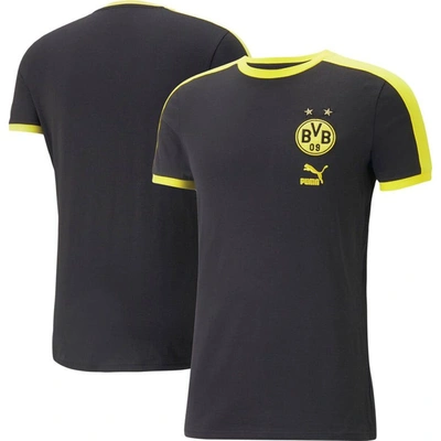 Shop Puma Black Borussia Dortmund Ftblheritage T-shirt