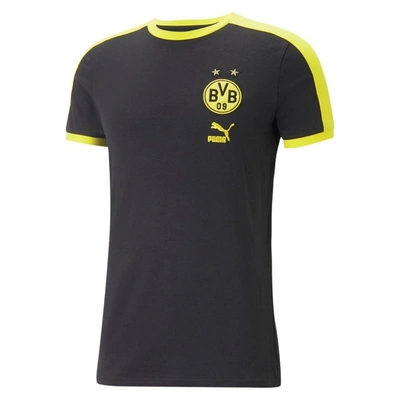 Shop Puma Black Borussia Dortmund Ftblheritage T-shirt