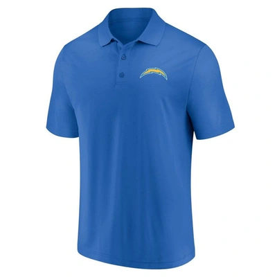 Shop Fanatics Branded Powder Blue/gold Los Angeles Chargers Dueling Two-pack Polo Set