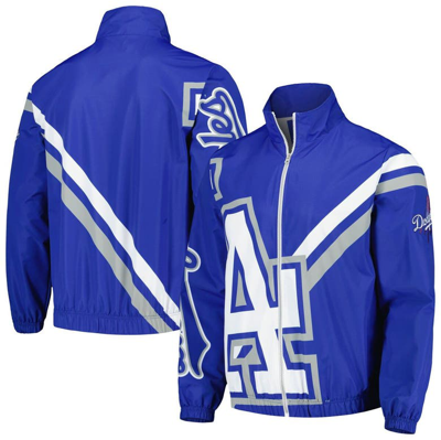 Shop Mitchell & Ness Royal Los Angeles Dodgers Exploded Logo Warm Up Full-zip Jacket