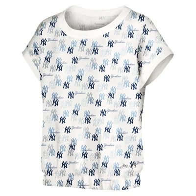 Shop Lusso White New York Yankees Madge Dolman Tri-blend T-shirt