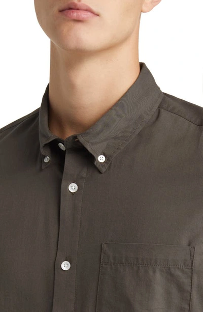 Nn07 Arne 5655 Button Down Shirt In Dark Army