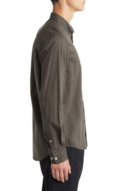 Nn07 Arne 5655 Button Down Shirt In Dark Army