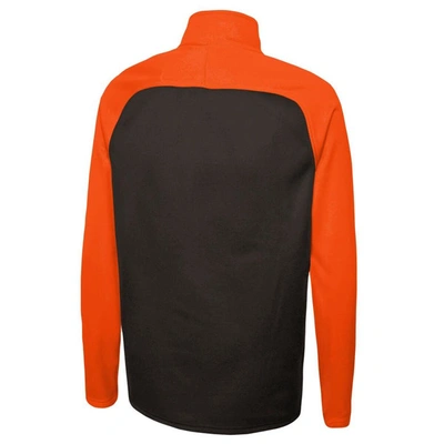 Shop New Era Brown Cleveland Browns Combine Authentic O-line Raglan Half-zip Jacket