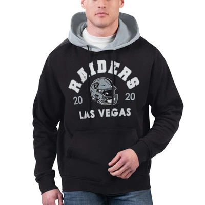 Shop G-iii Sports By Carl Banks Black Las Vegas Raiders Colorblock Pullover Hoodie
