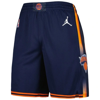 Shop Jordan Brand Navy New York Knicks 2022/2023 Statement Edition Swingman Performance Shorts