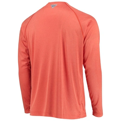 Shop Columbia Orange Clemson Tigers Terminal Tackle Omni-shade Raglan Long Sleeve T-shirt